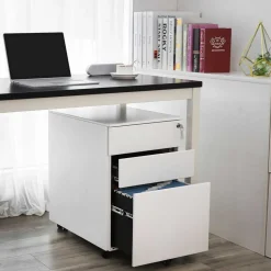 Rollcontainer<SONGMICS Rollcontainer 3 Schubladen Weiß