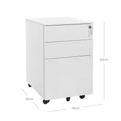 Rollcontainer<SONGMICS Rollcontainer 3 Schubladen Weiß