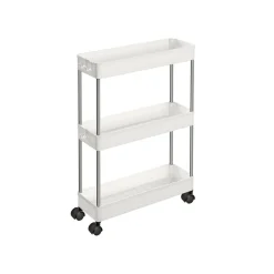 Küche & Esszimmer|Badezimmer<SONGMICS Rollwagen mit 3 Ebenen weiß