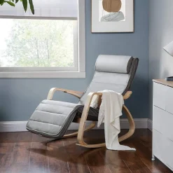 Wohnzimmer|Sessel<SONGMICS Schaukelstuhl Hellgrau Default Title