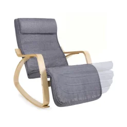 Wohnzimmer|Sessel<SONGMICS Schaukelstuhl mit Fußstütze Grau