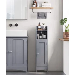 Badezimmer|Badezimmerregale<SONGMICS Schmaler Badezimmerschrank mit Tür