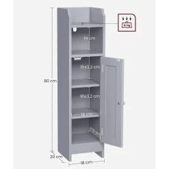 Badezimmer|Badezimmerregale<SONGMICS Schmaler Badezimmerschrank mit Tür