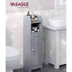 Badezimmer|Badezimmerregale<SONGMICS Schmaler Badezimmerschrank mit Tür