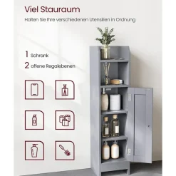 Badezimmer|Badezimmerregale<SONGMICS Schmaler Badezimmerschrank mit Tür