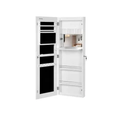 Schlafzimmer|Schmuckschränke<SONGMICS Schmuckschrank mit rahmenloser Spiegeltür Weiβ