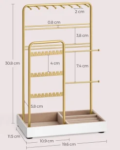 Schmuckschränke|Schmuckschränke<SONGMICS Schmuckständer Metallrahmen Geschenkidee weiß