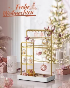 Schmuckschränke|Schmuckschränke<SONGMICS Schmuckständer Metallrahmen Geschenkidee weiß