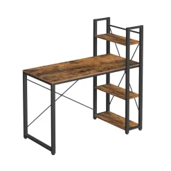 Computertische<SONGMICS Schreibtisch 120 cm lang vintagebraun-schwarz