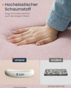 Arbeitshocker|Chefsessel<SONGMICS Schreibtischstuhl mit Sitzfläche und Fußkreuz taubengrau