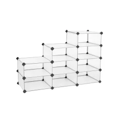 Eingangsbereich|Würfelorganizer<SONGMICS Schuhschrank Schmall halbtransparent Weiß Neu Weiß