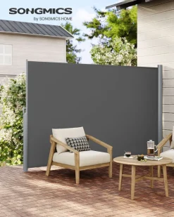 Seitenmarkisen<SONGMICS Seitenmarkise 200 x 350 cm Anthrazit