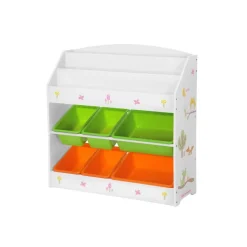 Regale|Spielzeugaufbewahrung<SONGMICS Süßes Kinderregal Orange-Grün