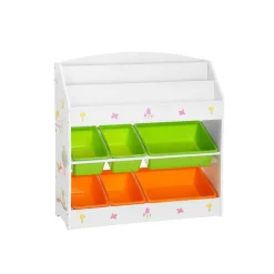 Regale|Spielzeugaufbewahrung<SONGMICS Süßes Kinderregal Orange-Grün