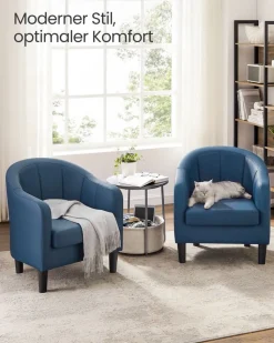 Sofas & Couches<SONGMICS Sessel Bezug aus Leinenimitat modern grau