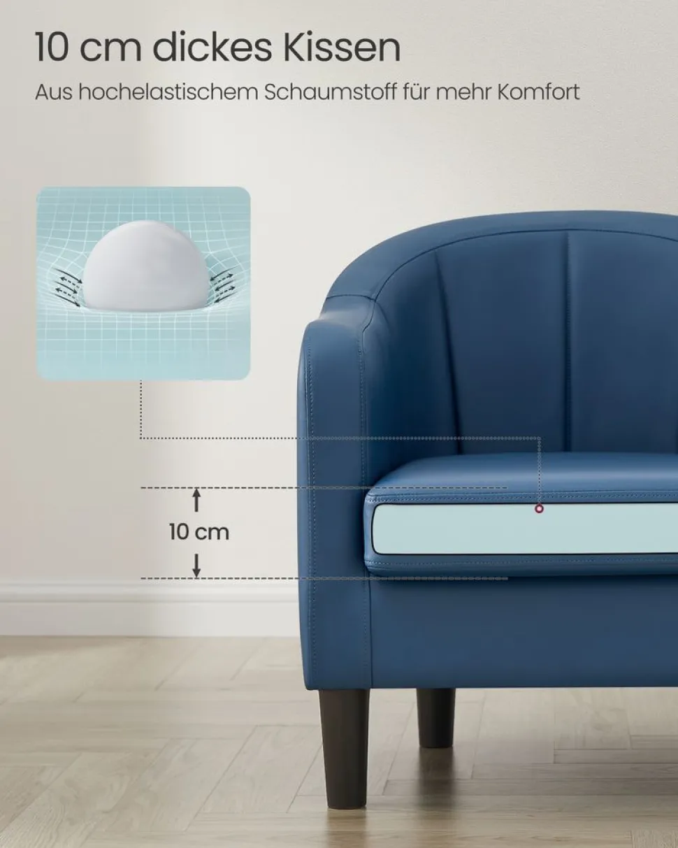 Sofas & Couches<SONGMICS Sessel Bezug aus Leinenimitat modern grau