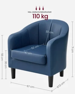 Sofas & Couches<SONGMICS Sessel Bezug aus Leinenimitat modern grau