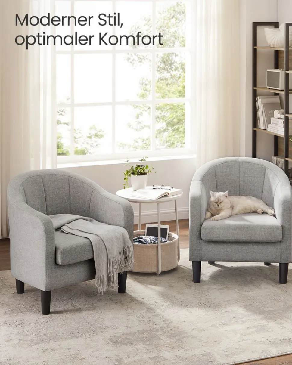 Sofas & Couches<SONGMICS Sessel Bezug aus Leinenimitat modern grau