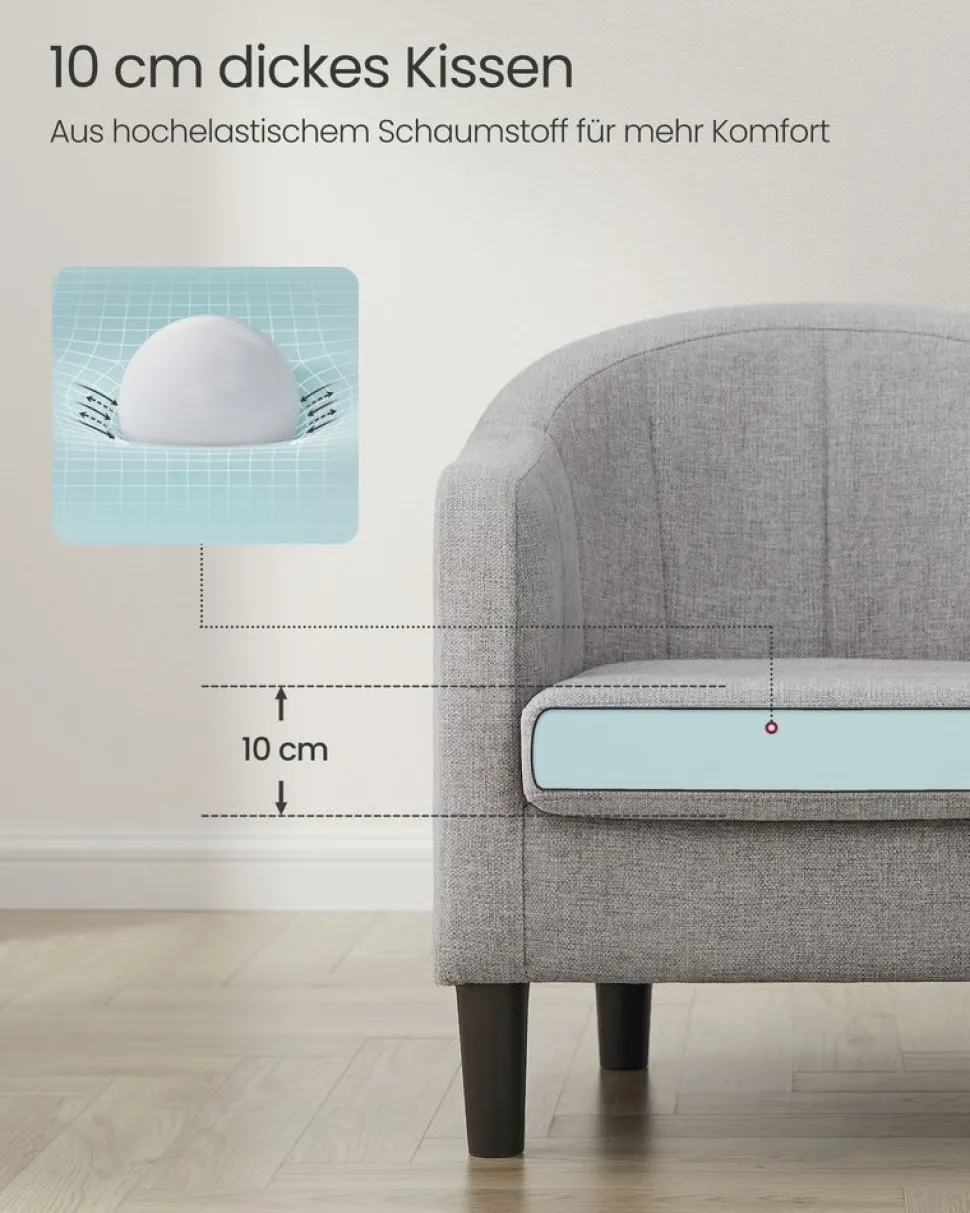 Sofas & Couches<SONGMICS Sessel Bezug aus Leinenimitat modern grau