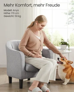 Sofas & Couches<SONGMICS Sessel Bezug aus Leinenimitat modern grau