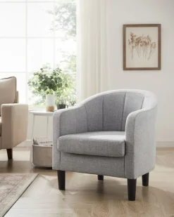 Sofas & Couches<SONGMICS Sessel Bezug aus Leinenimitat modern grau