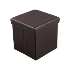 Betttruhen|Sitztruhen<SONGMICS Sitzwürfel Kunstleder Dunkelbraun