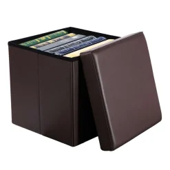 Betttruhen|Sitztruhen<SONGMICS Sitzwürfel Kunstleder Dunkelbraun