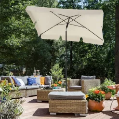 Sonnenschirme<SONGMICS Sonnenschirm 200 x 125 cm Beige