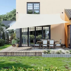 Sonnensegel<SONGMICS Sonnenschutz aus reißfestem HDPE-Kunststoff