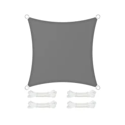 Sonnensegel<SONGMICS Sonnensegel 3 x 4 m aus reißfestem Polyester rauchgrau
