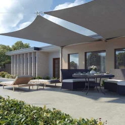 Sonnensegel<SONGMICS Sonnensegel 5 x 5 m rauchgrau