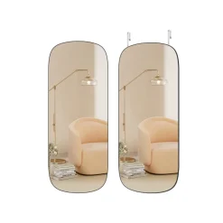 Kosmetikspiegel|Kosmetikspiegel<SONGMICS Spiegel Wand 120 x 47 cm mit gebogener Ecke und Rahmenlos