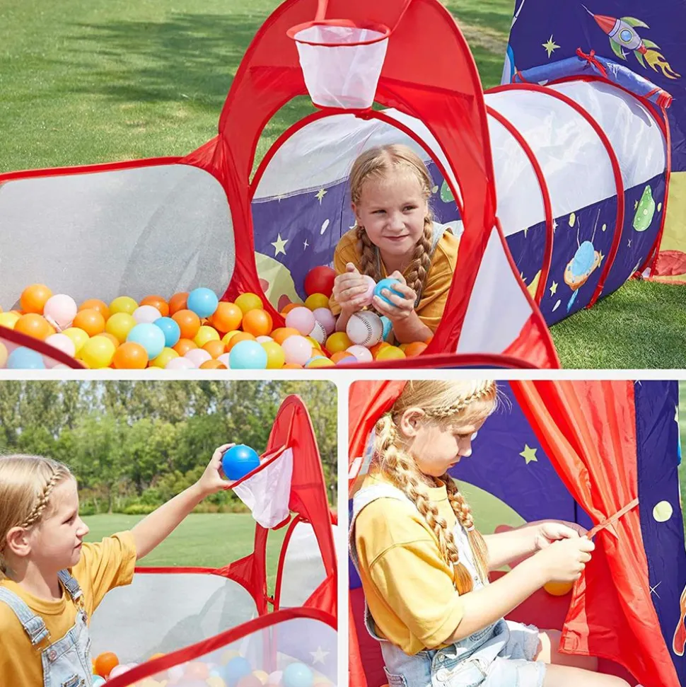 Zelte & Tipis<SONGMICS Spielzelt mit Tunnel und Bällebad