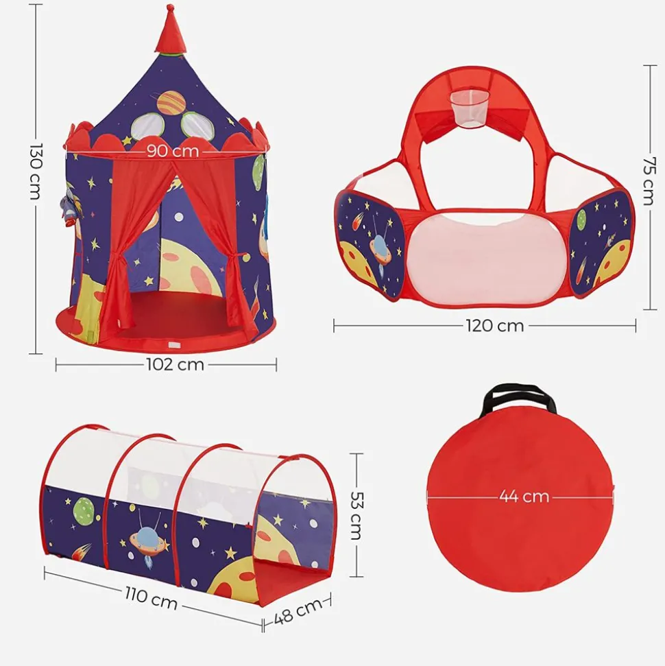 Zelte & Tipis<SONGMICS Spielzelt mit Tunnel und Bällebad