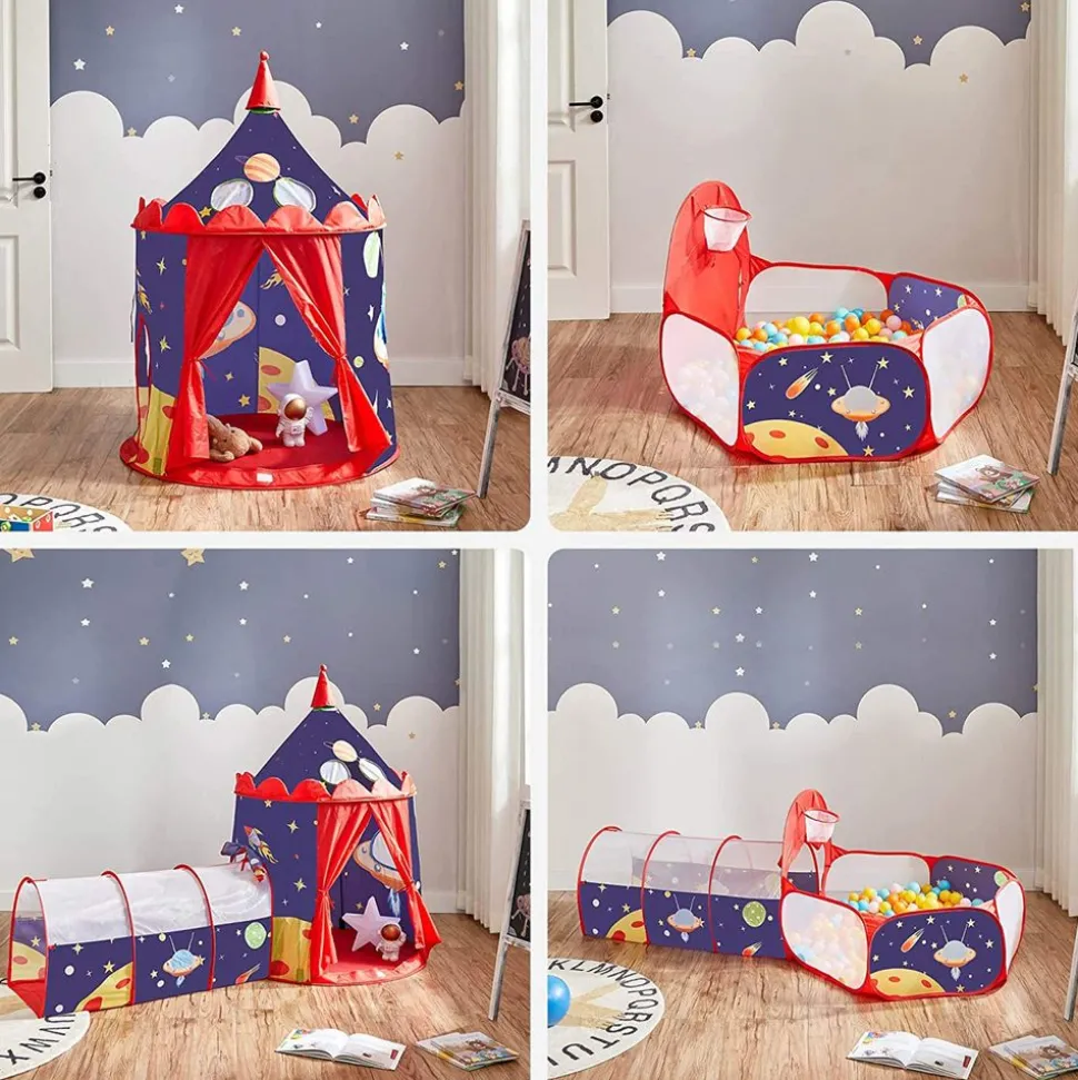 Zelte & Tipis<SONGMICS Spielzelt mit Tunnel und Bällebad