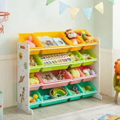Schlafzimmer|Wohnzimmer<SONGMICS Spielzeug-Organizer mit 16 abnehmbaren Boxen