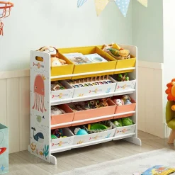 Schlafzimmer|Spielzeugaufbewahrung<SONGMICS Spielzeugregal Weiβ