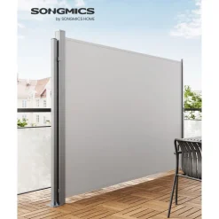 Markisen-Zubehör<SONGMICS Standpfosten für Markisenkasten Grau