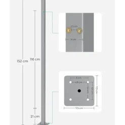 Markisen-Zubehör<SONGMICS Standpfosten für Markisenkasten Grau