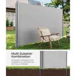 Markisen-Zubehör<SONGMICS Standpfosten für Markisenkasten Grau