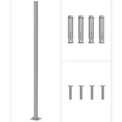 Markisen-Zubehör<SONGMICS Standpfosten für Markisenkasten Grau