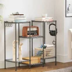 Küche & Esszimmer|Badezimmer<SONGMICS Standregal mit 3 Ebenen aus Metall Schwarz