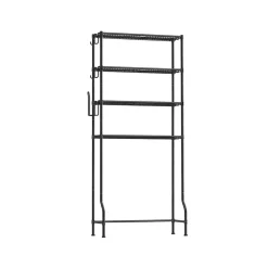 Badezimmerregale<SONGMICS 4-stöckiges Toilettenregal mit verstellbaren Ablagen schwarz