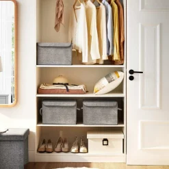 Kleideraufbewahrung|Würfelorganizer<SONGMICS Stoffboxen mit Deckel 3er Set