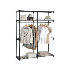Schlafzimmer|Kleideraufbewahrung<SONGMICS Stoffschrank mit Kleiderstangen