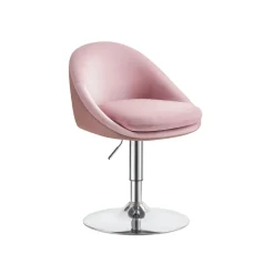 Barhocker<SONGMICS Stuhl verstellbar mit Rückenlehne und Sockel pastellrosa