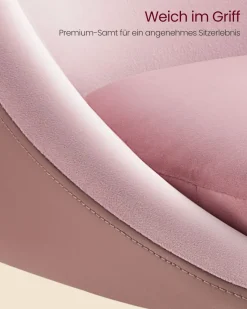 Barhocker<SONGMICS Stuhl verstellbar mit Rückenlehne und Sockel pastellrosa