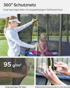 Trampoline<SONGMICS Trampolin Ø 305 cm Schwarz-Blau