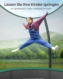 Trampoline<SONGMICS Trampolin Ø 244 cm mit innenliegendem Netz Schwarz-dunkelgrün