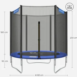 Trampoline<SONGMICS Trampolin Ø 183 cm Schwarz-Blau